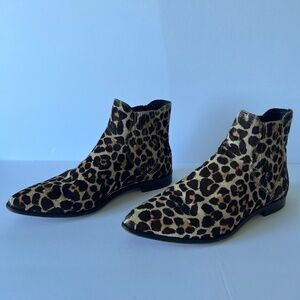 Leopard Calf Hair Ankle Boots, Rebecca Minkoff, Size 9,